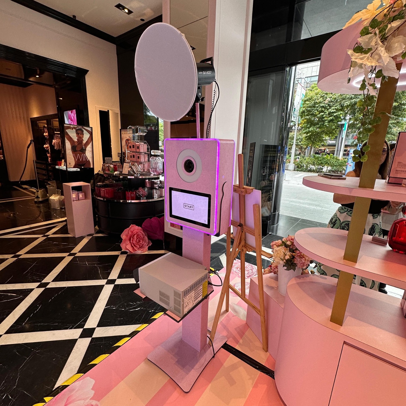 Victoria's Secret branded photo booth activation at a Malaysian shopping mall