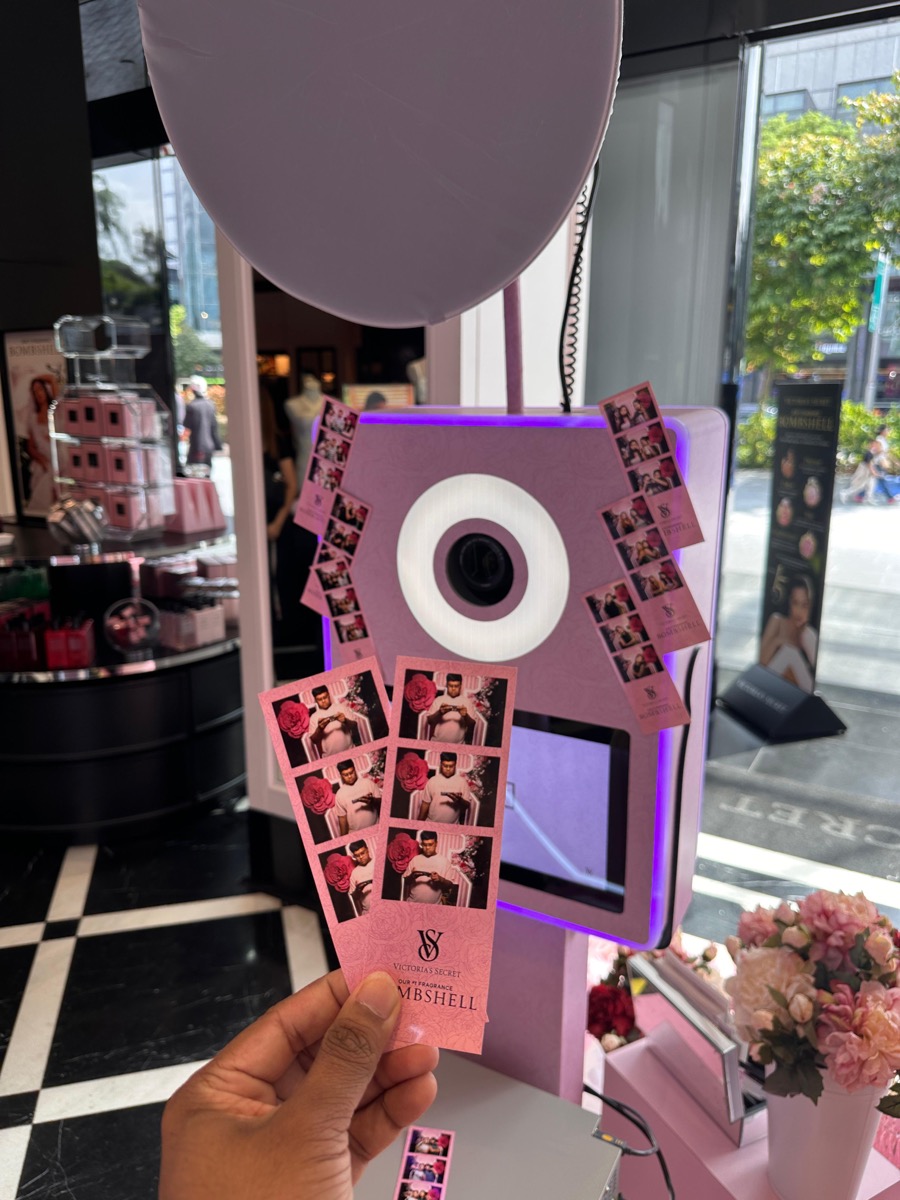 Victoria's Secret branded print output from a brand activation photo booth